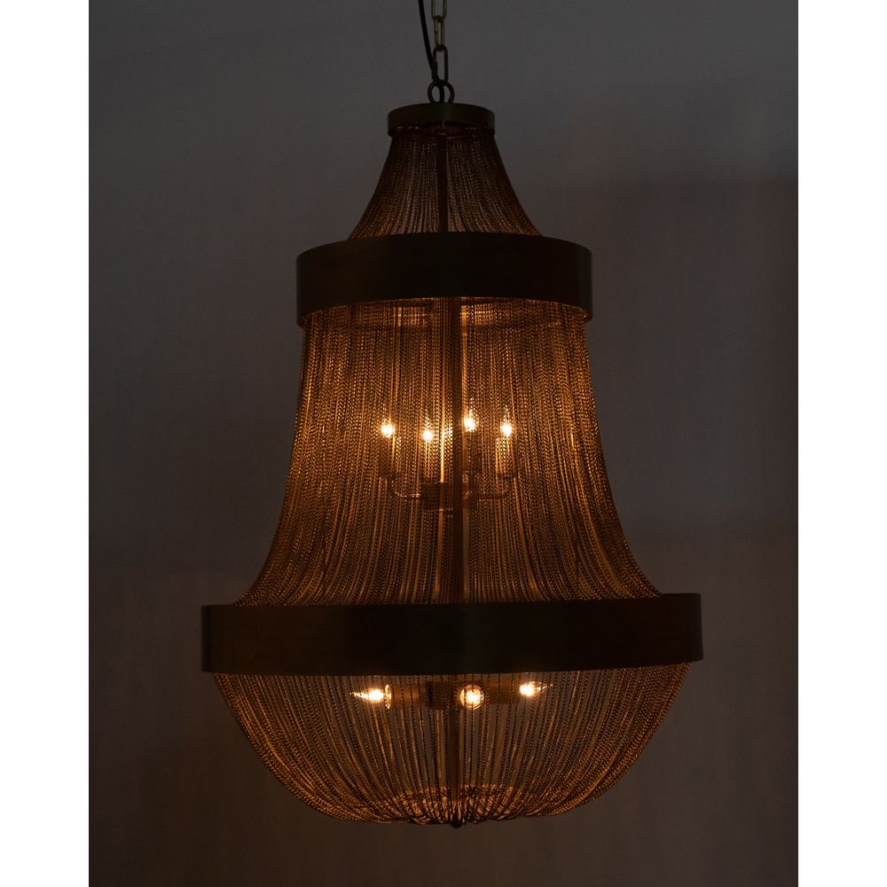 Pavilion Chandelier, Metal with Brass Finish by NOIR