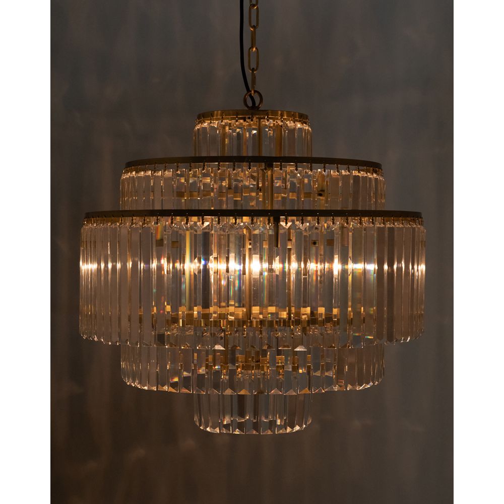 Quintus Chandelier, Metal with Brass Finish by NOIR