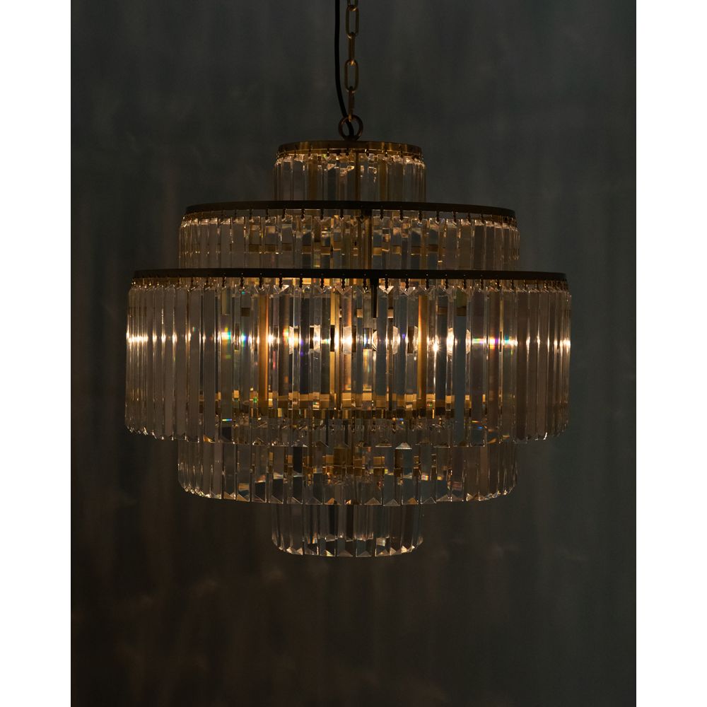 Quintus Chandelier, Metal with Brass Finish by NOIR