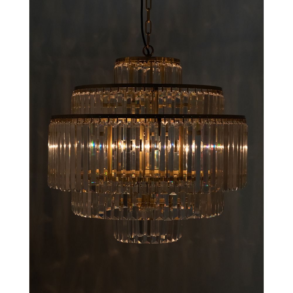 Quintus Chandelier, Metal with Brass Finish by NOIR