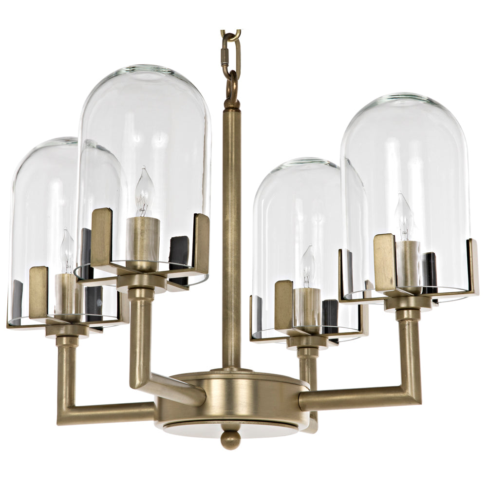 Bistro Chandelier, Antique Brass by NOIR