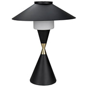 Lucia Table Lamp, Black Iron with Mb Detail by NOIR