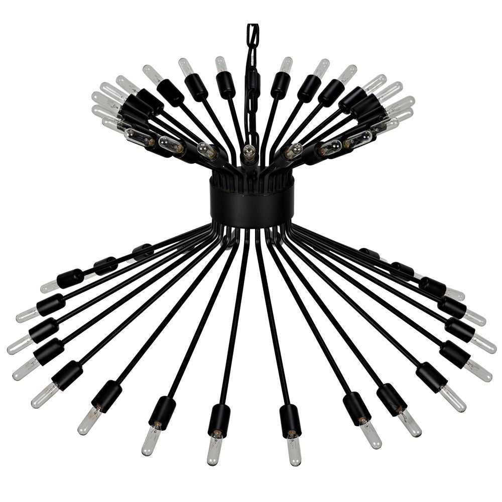 Mancini Chandelier, Black Iron by NOIR