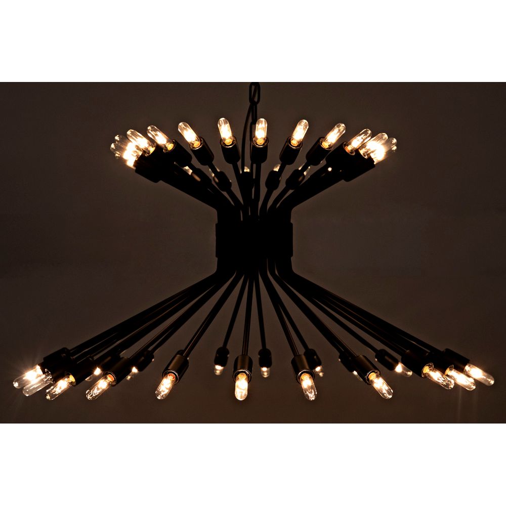 Mancini Chandelier, Black Iron by NOIR