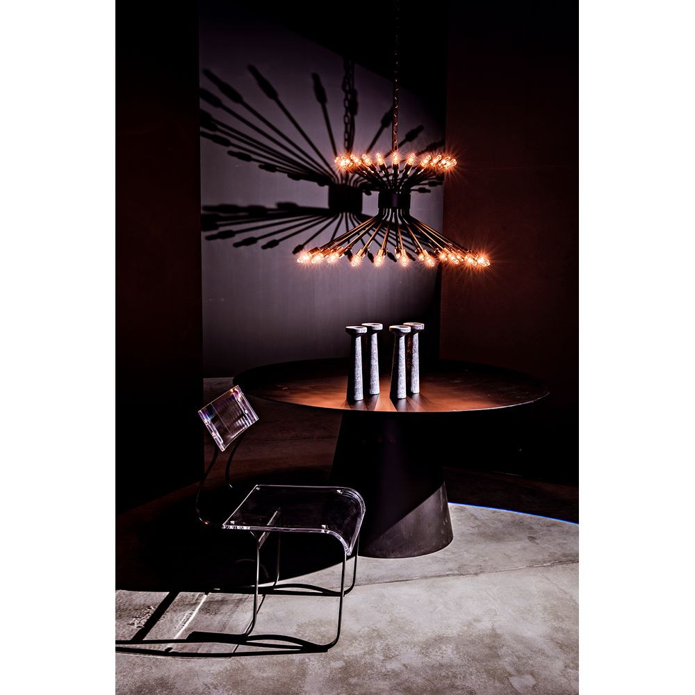 Mancini Chandelier, Black Iron by NOIR