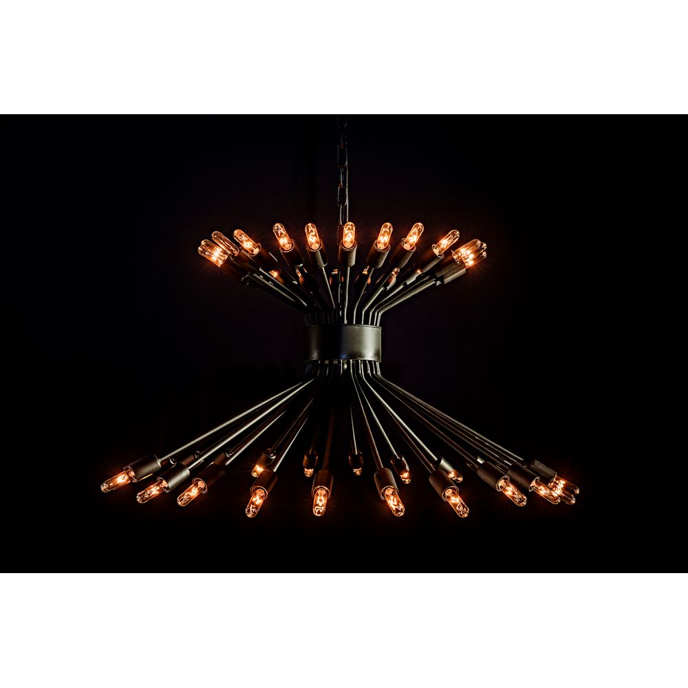 Mancini Chandelier, Black Iron by NOIR