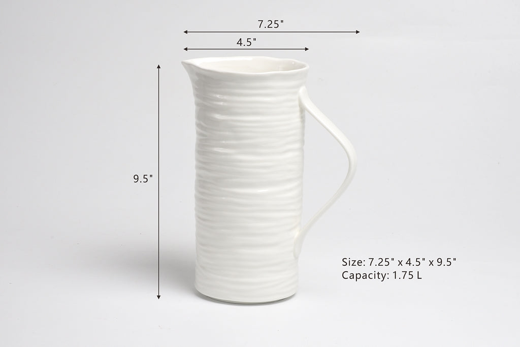 Le Blanc Porcelain Pitcher by Pampa Bay