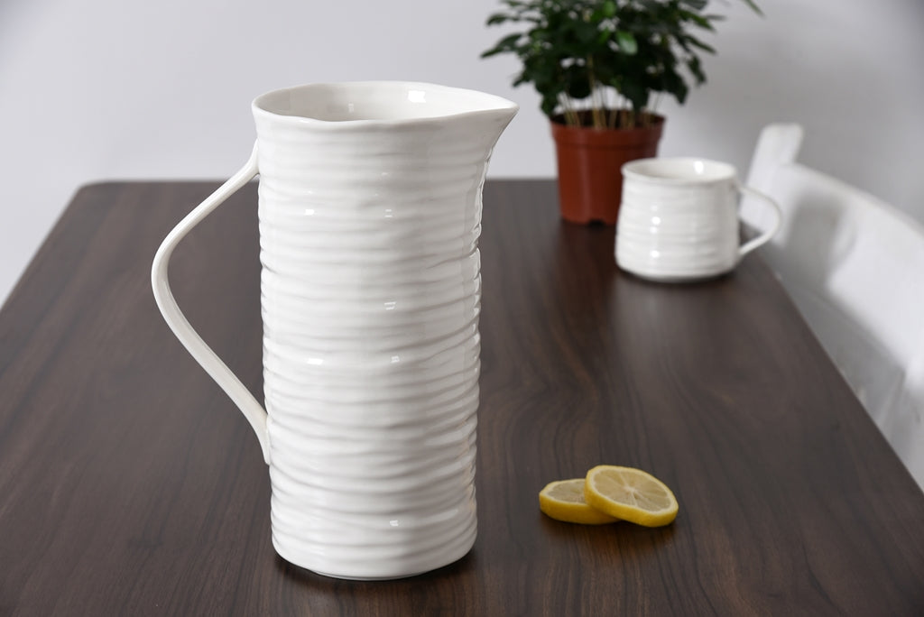 Le Blanc Porcelain Pitcher by Pampa Bay