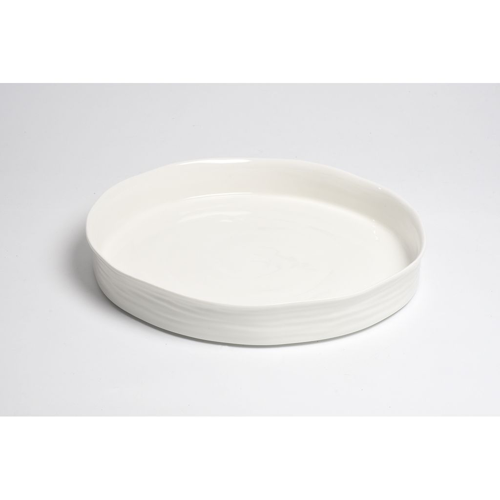Le Blanc Porcelain Round Platter by Pampa Bay