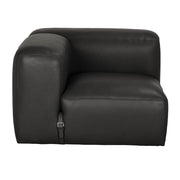 Augustus Modular Sofa, Left Corner, Santosa Matte Black Leather by NOIR