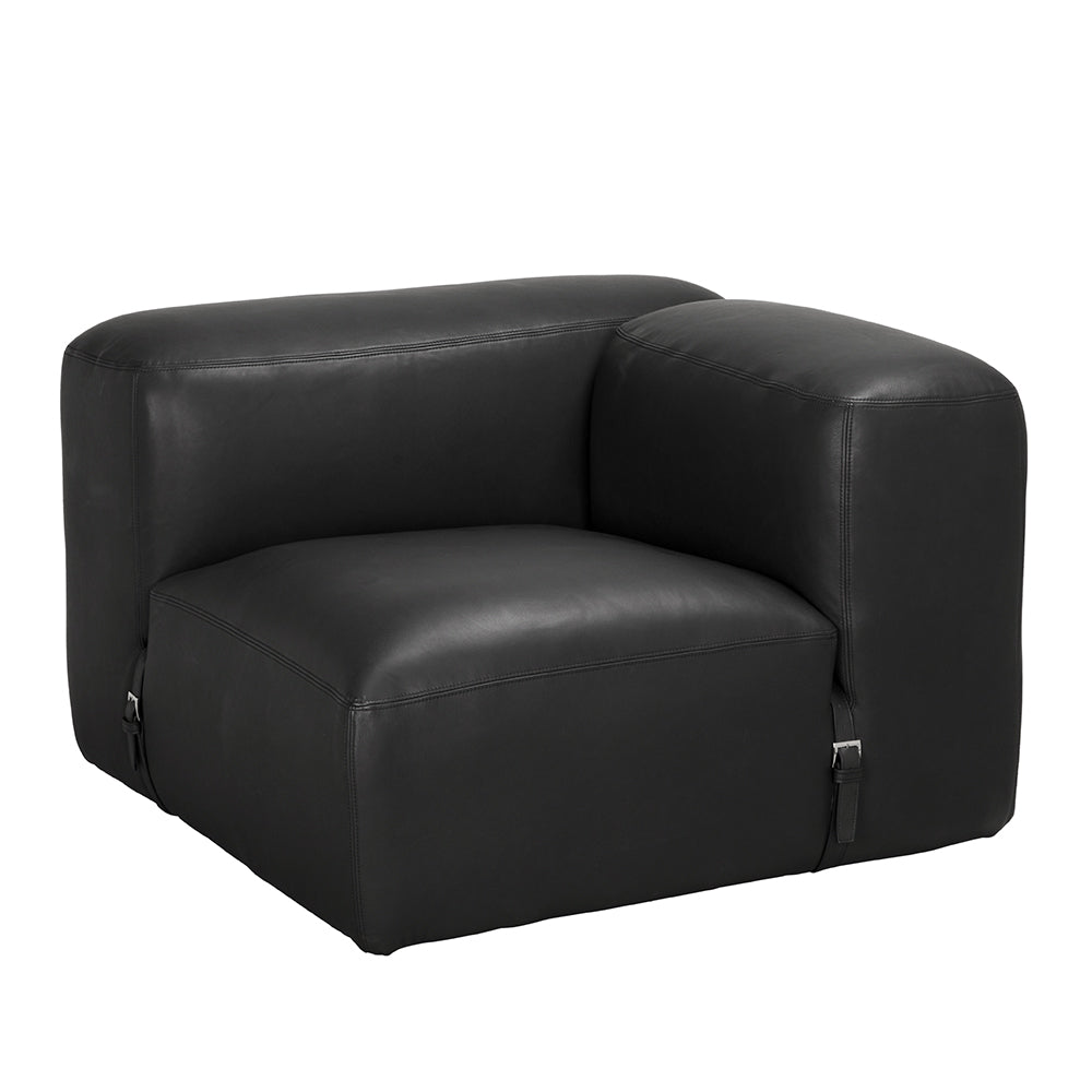 Augustus Modular Sofa, Right Corner, Santosa Matte Black by NOIR
