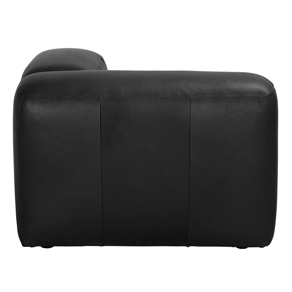 Augustus Modular Sofa, Right Corner, Santosa Matte Black by NOIR