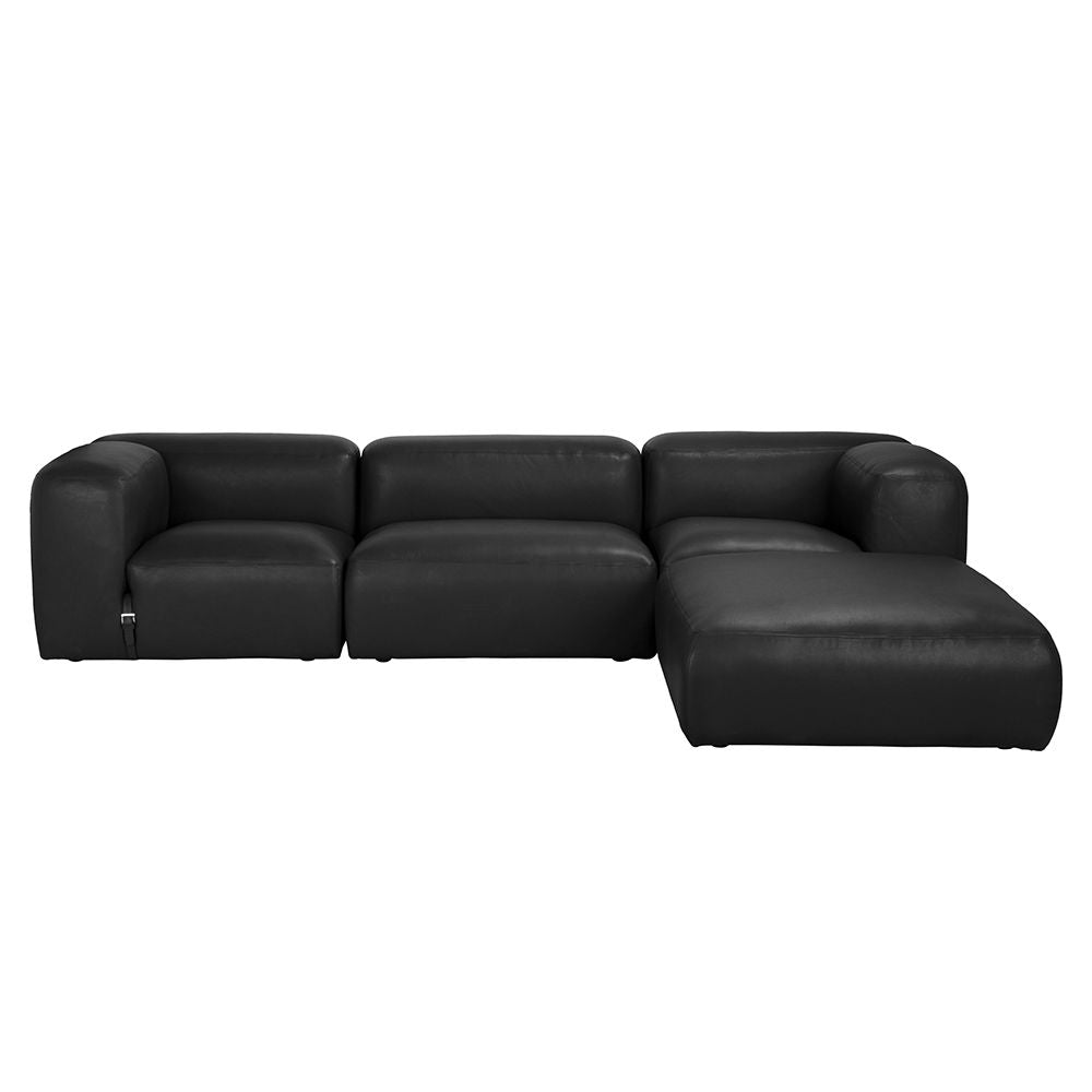 Augustus Modular Sofa, Right Corner, Santosa Matte Black by NOIR