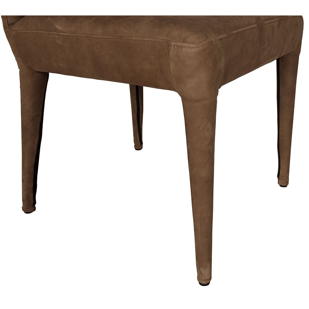 Georgia Dining Chair, Orris Brown Leather by NOIR