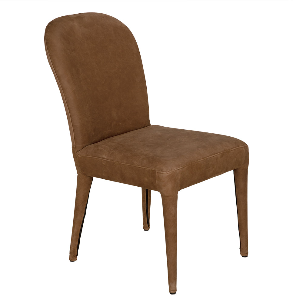 Georgia Dining Chair, Orris Brown Leather by NOIR