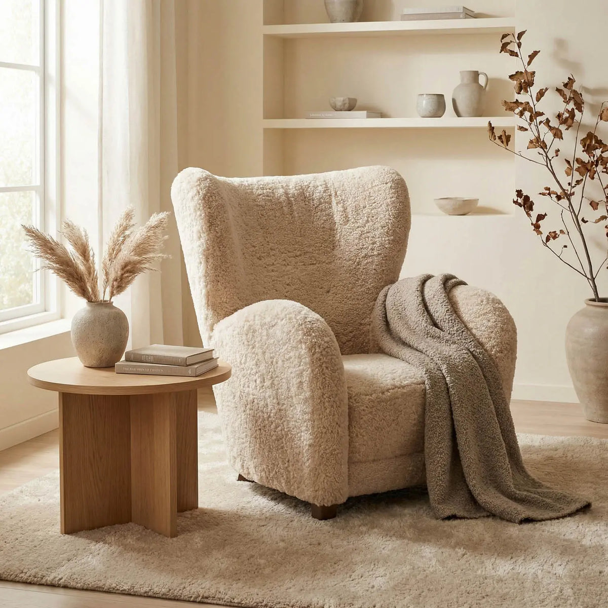 Pola Chair – Camel Teddy Fleece | NOIR by NOIR