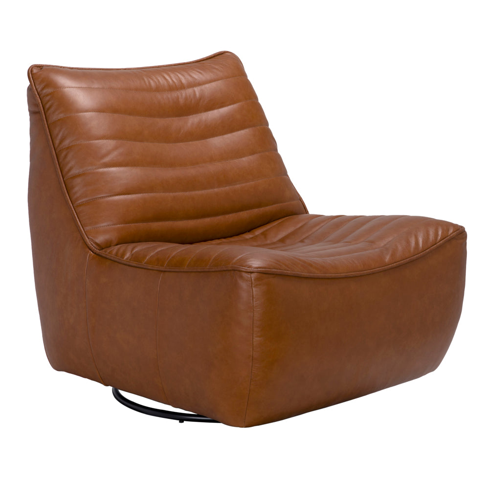 Mcclain Swivel Single Sofa, Roche Tan by NOIR