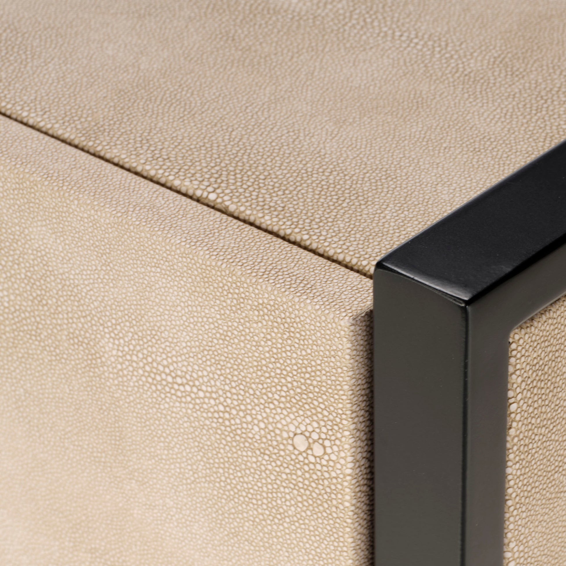 Cassius Faux Shagreen 2-Drawer Console, Taupe by Jamie Young