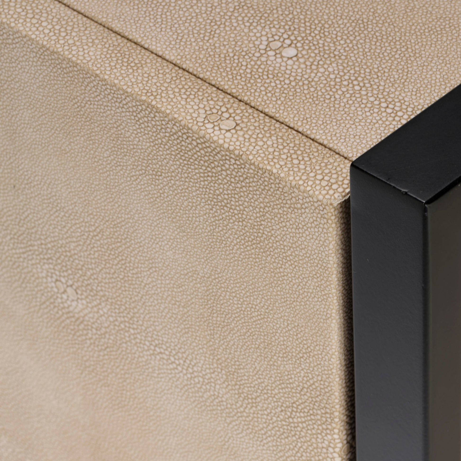 Cassius Faux Shagreen 1-Drawer Side Table, Taupe by Jamie Young