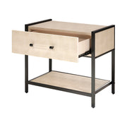 Cassius Faux Shagreen 1-Drawer Side Table, Taupe by Jamie Young