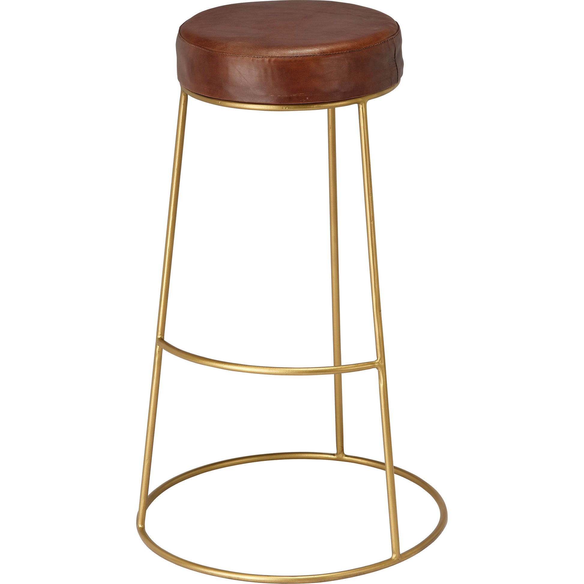 Henry Round Leather Bar Stool by Jamie Young