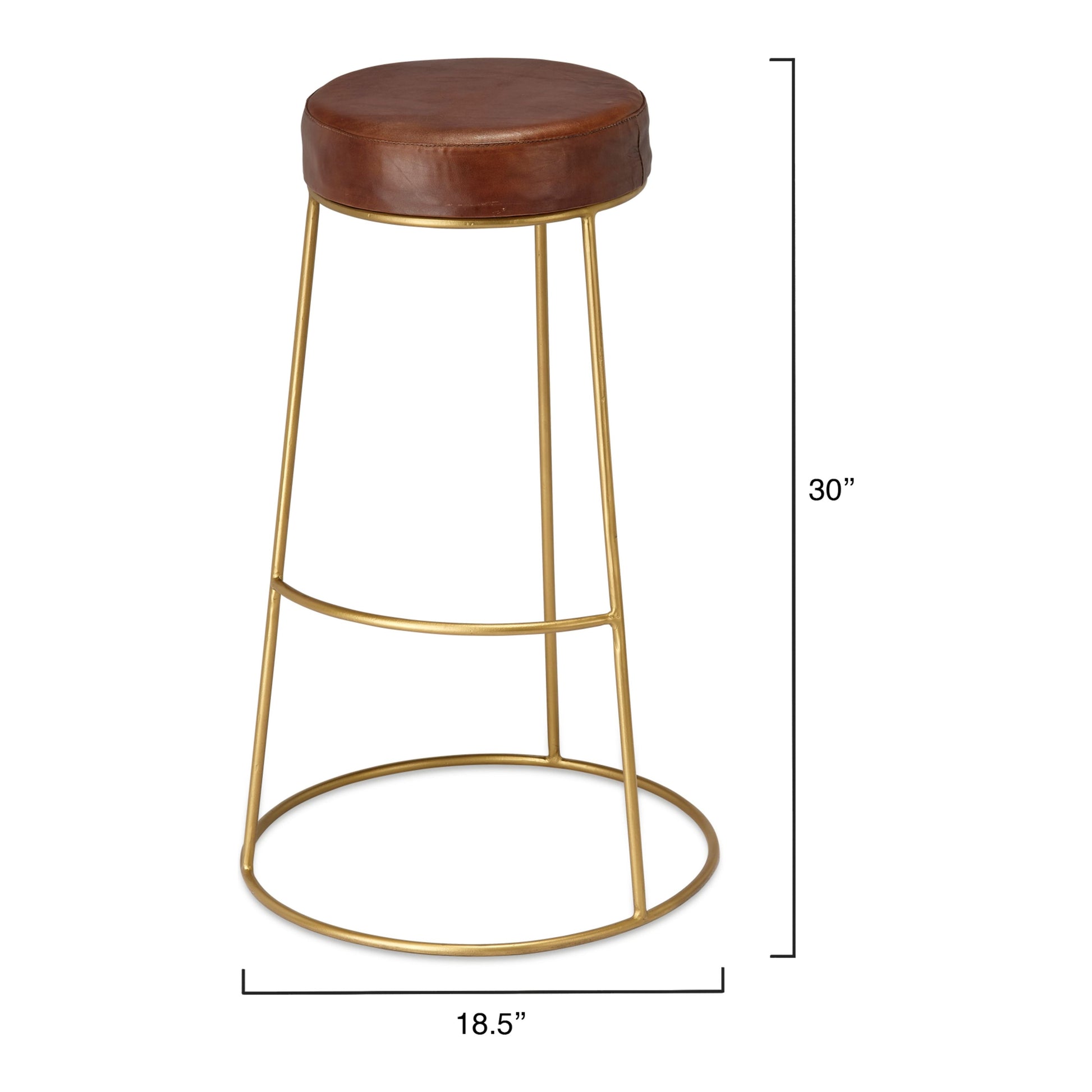 Henry Round Leather Bar Stool by Jamie Young
