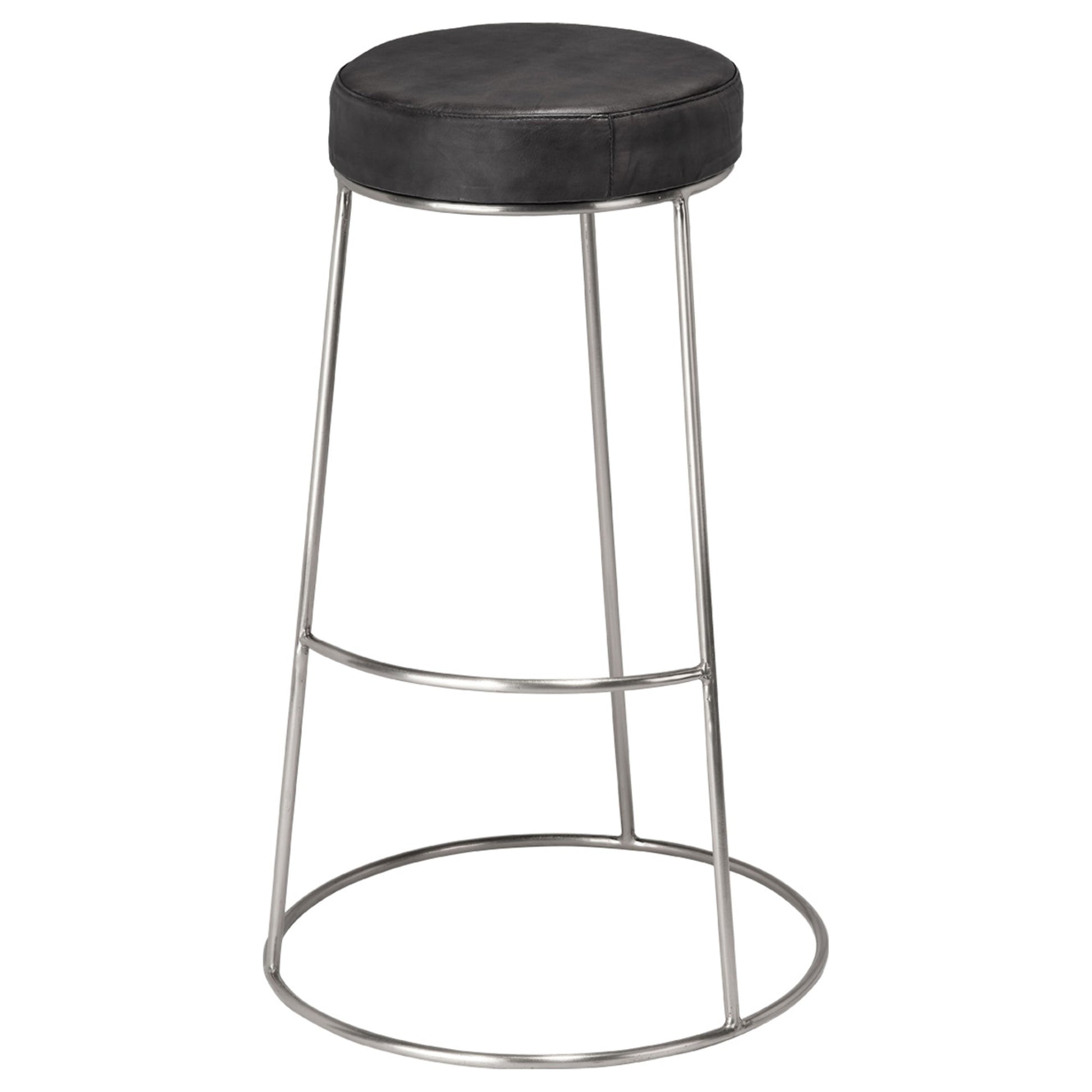 Henry Round Leather Bar Stool by Jamie Young