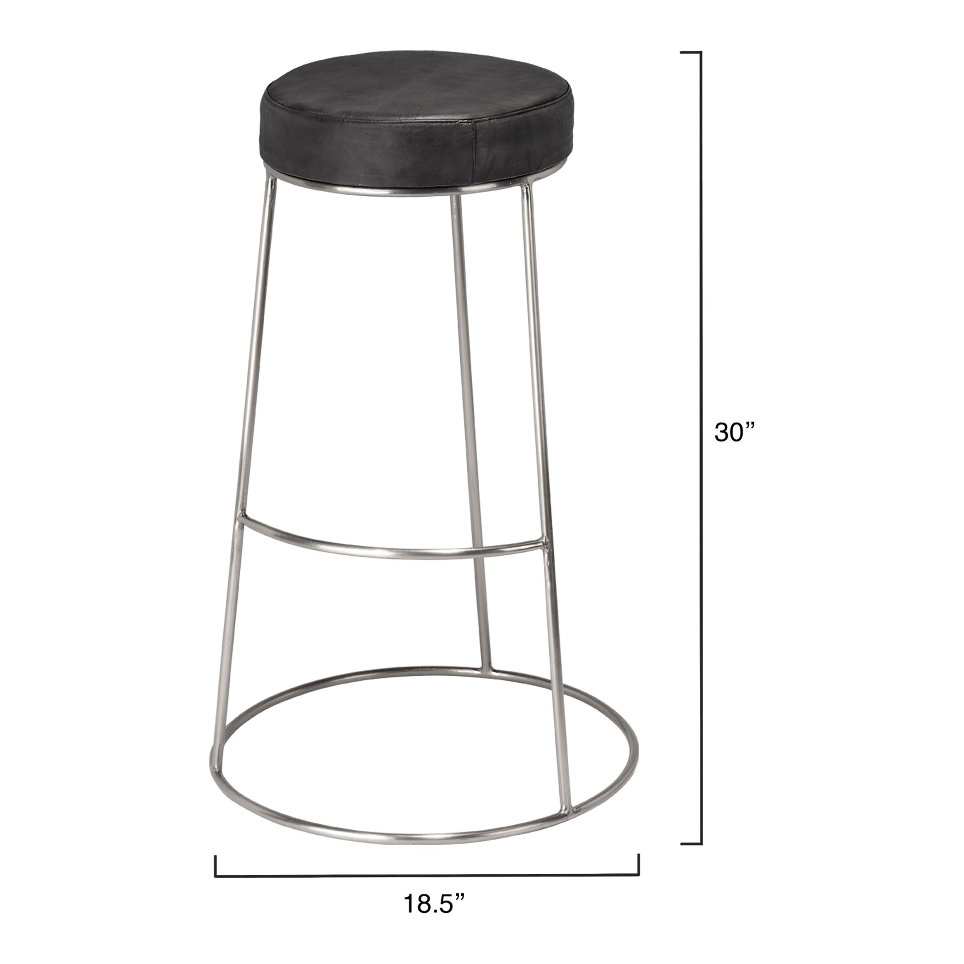 Henry Round Leather Bar Stool by Jamie Young
