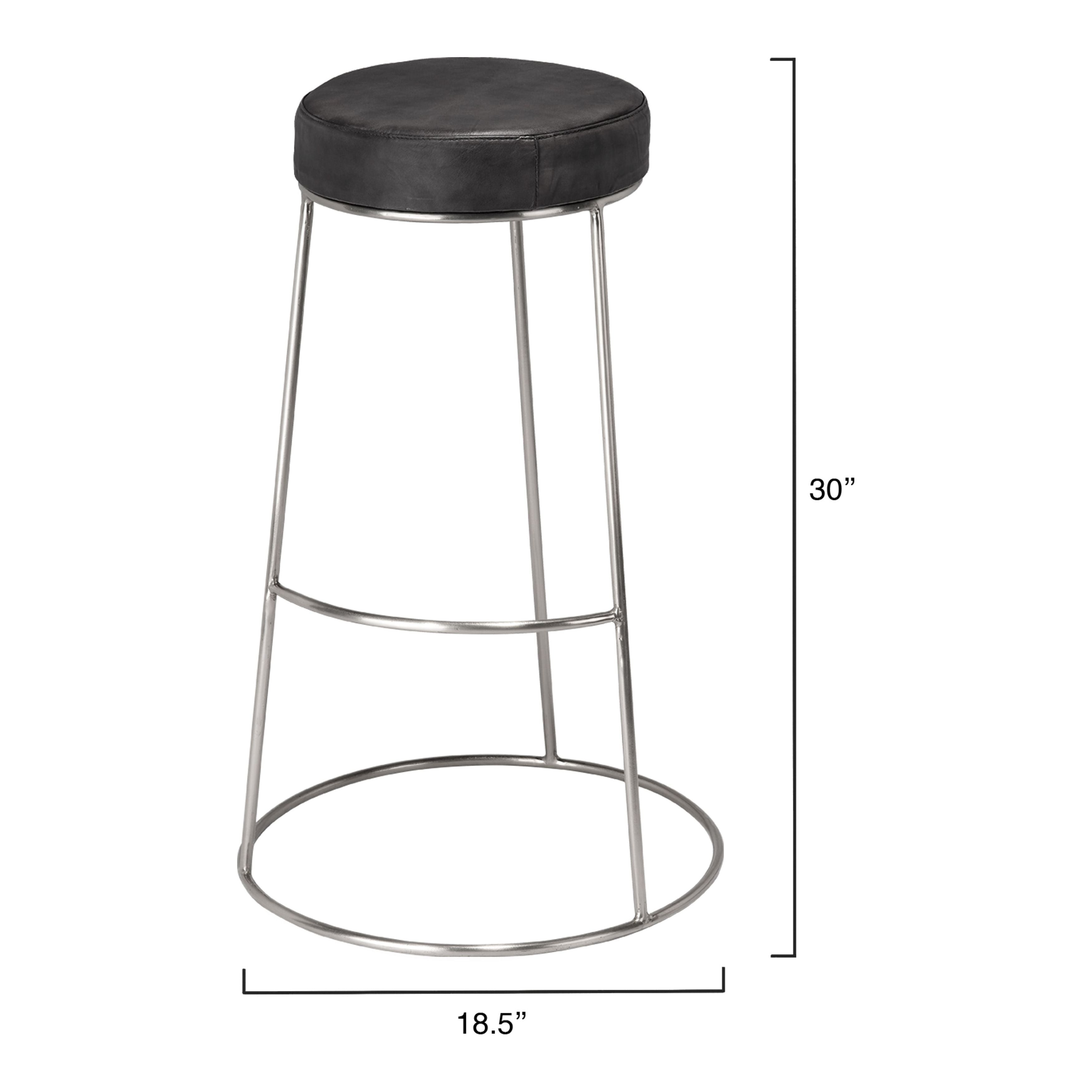 Henry Round Leather Bar Stool by Jamie Young