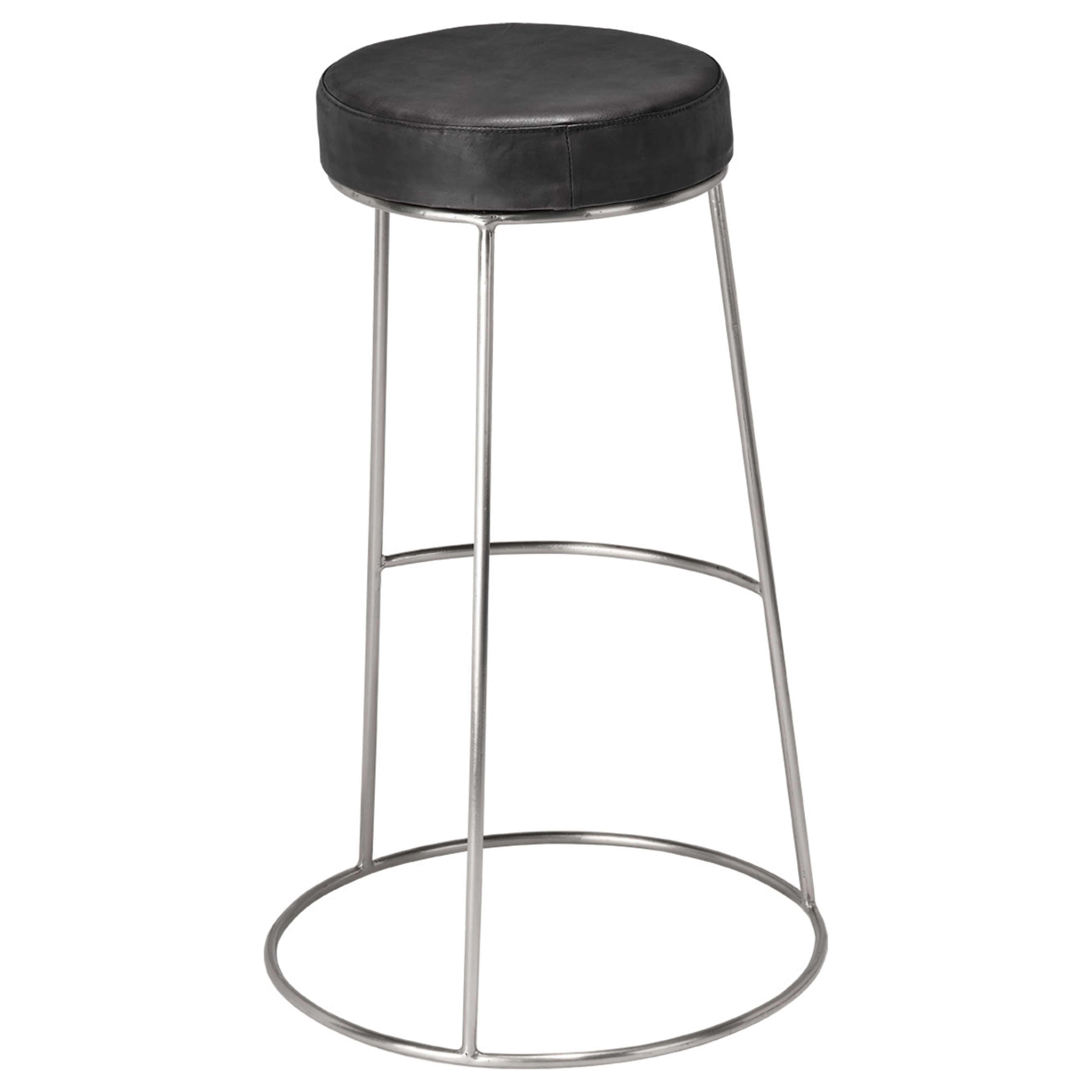 Henry Round Leather Bar Stool by Jamie Young