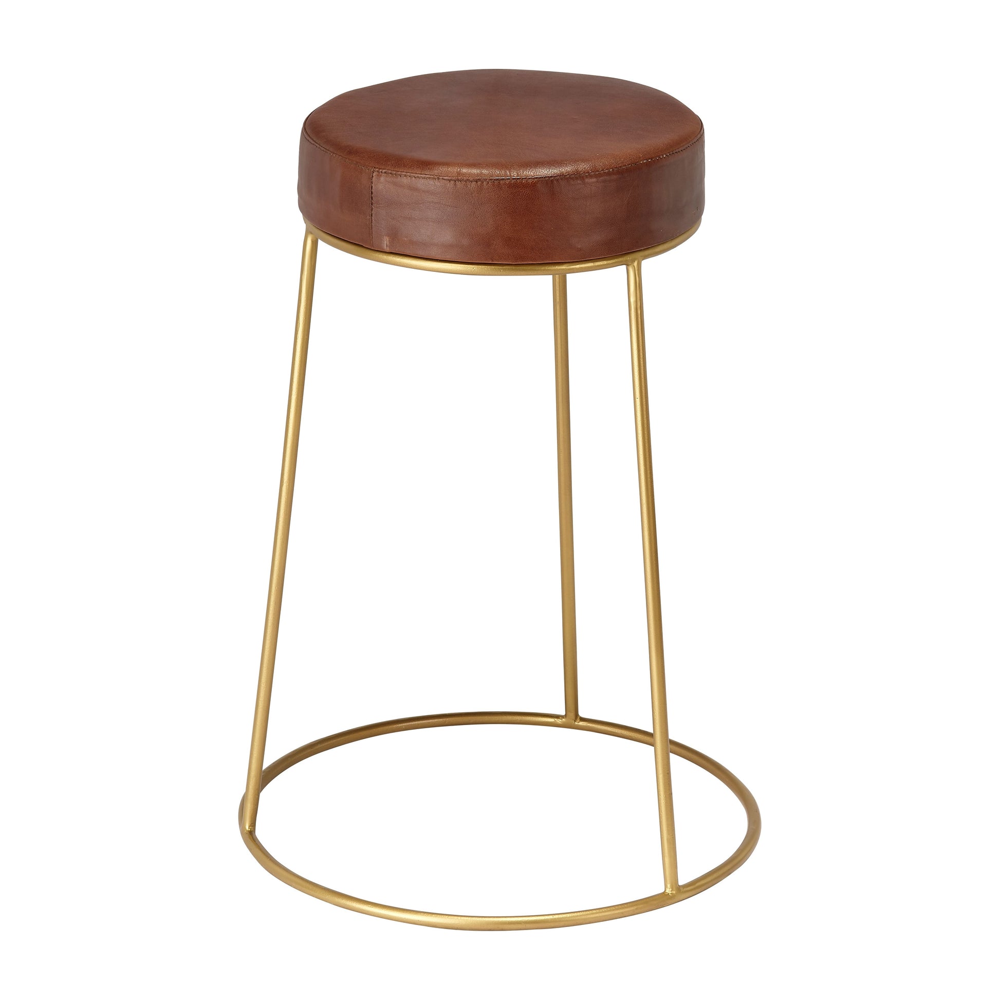 Henry Round Leather Counter Stool by Jamie Young