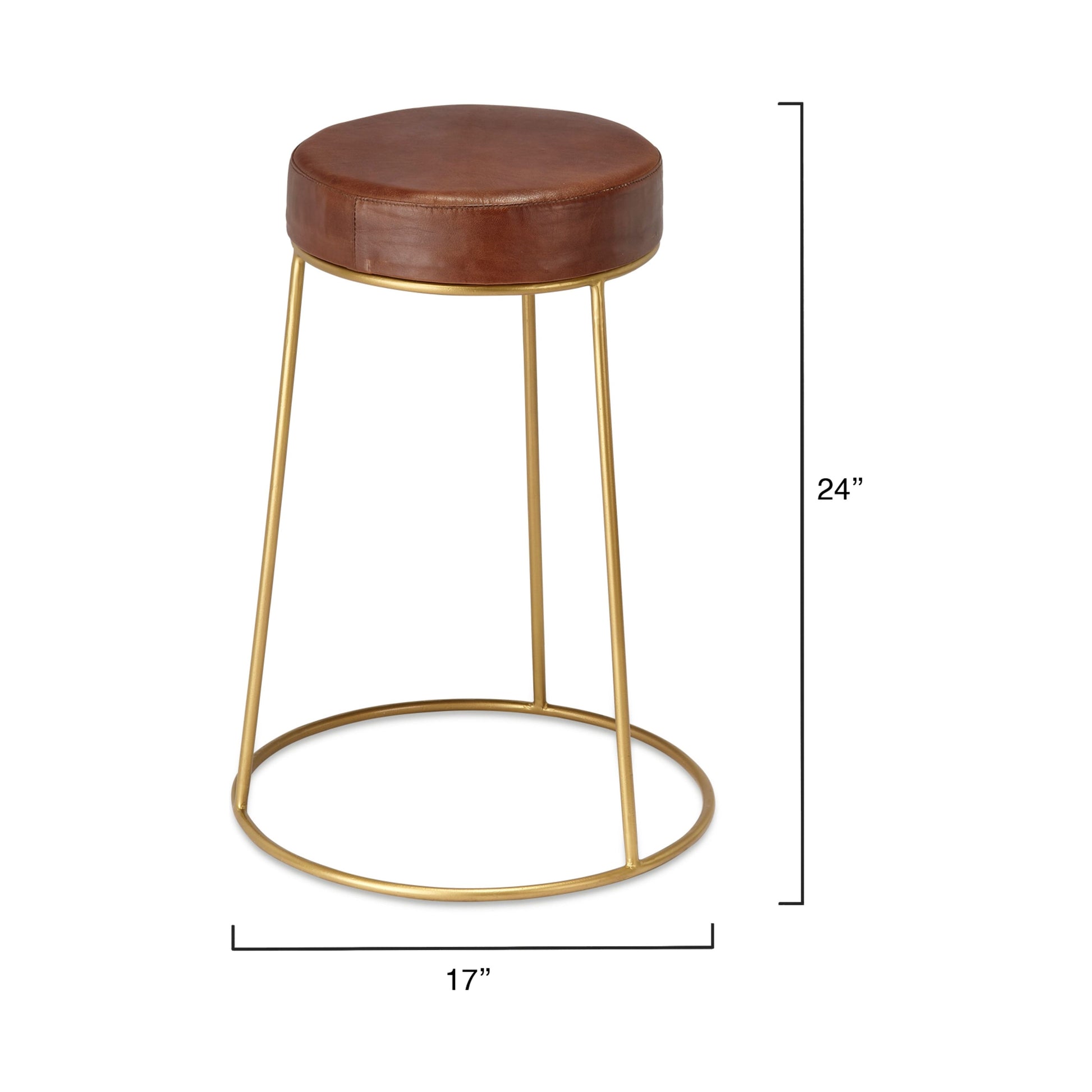 Henry Round Leather Counter Stool by Jamie Young