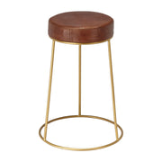 Henry Round Leather Counter Stool by Jamie Young