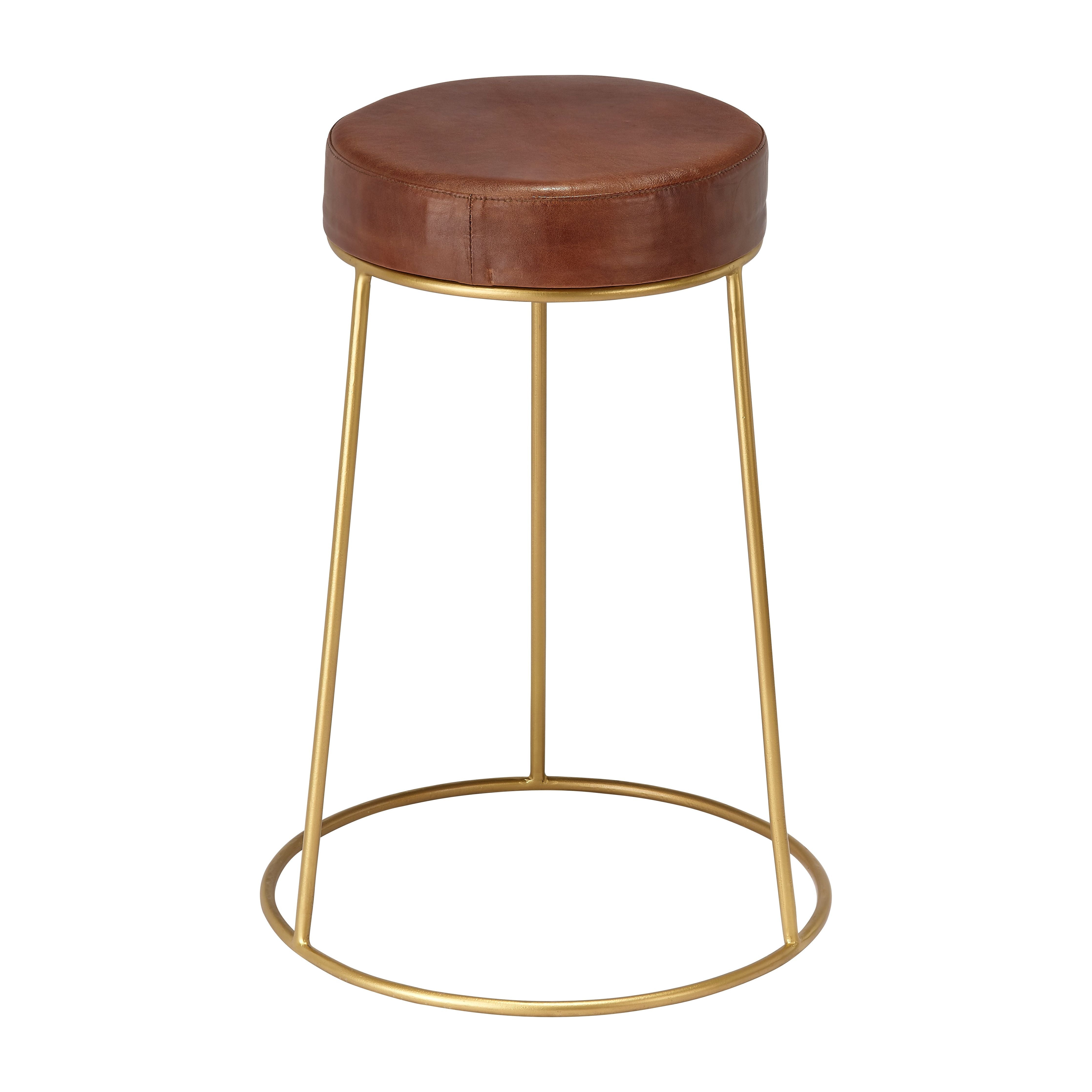 Henry Round Leather Counter Stool by Jamie Young