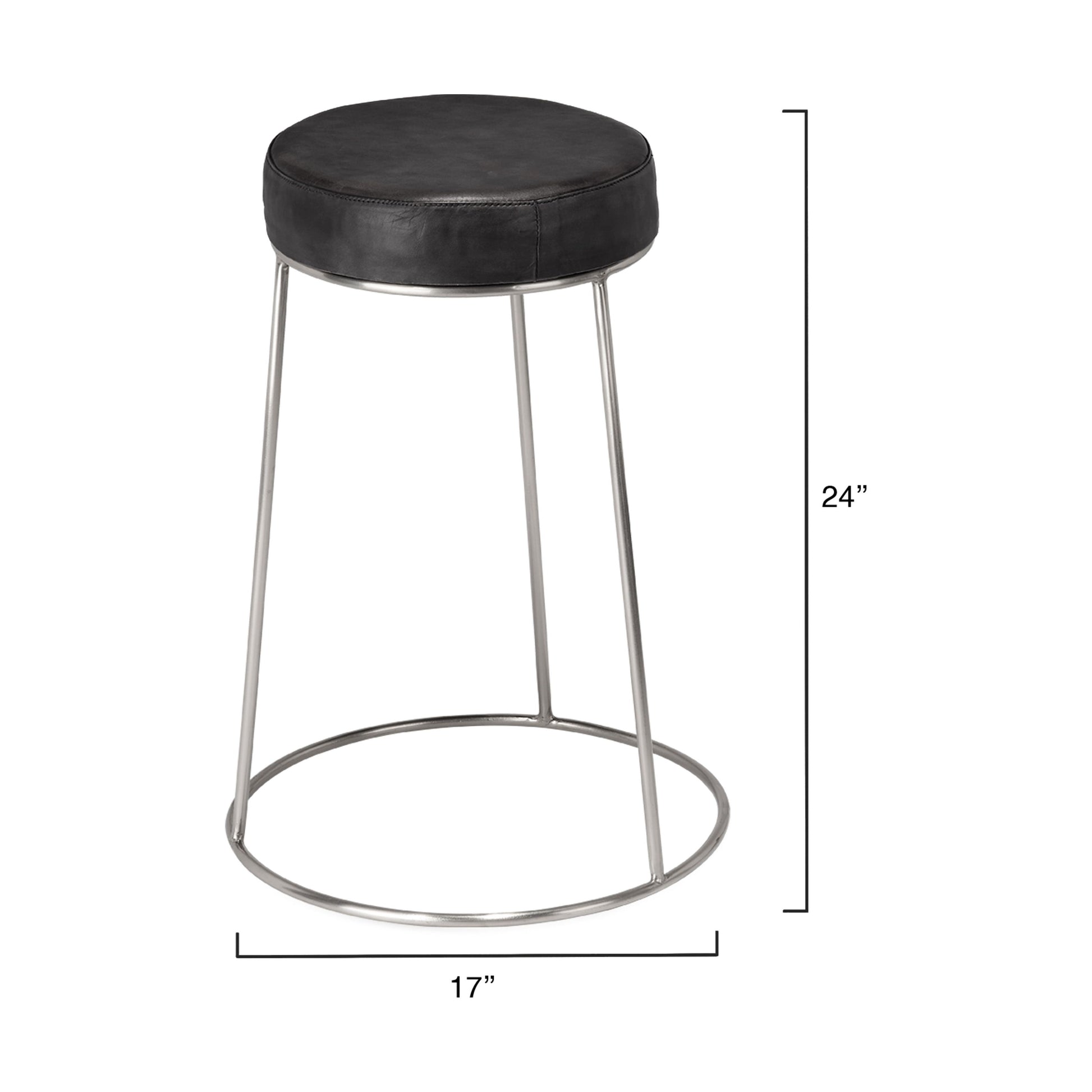 Henry Round Leather Counter Stool by Jamie Young
