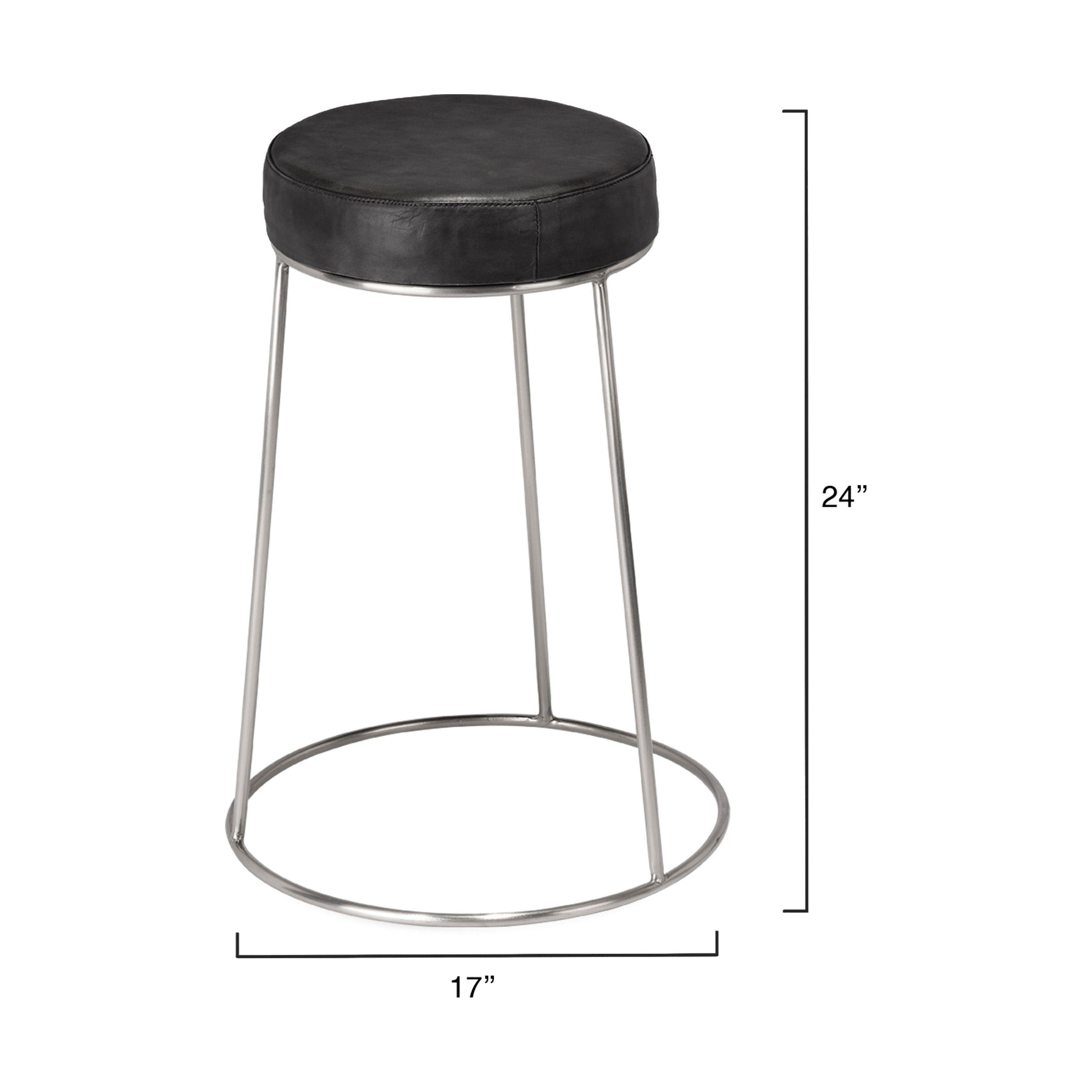 Henry Round Leather Counter Stool by Jamie Young