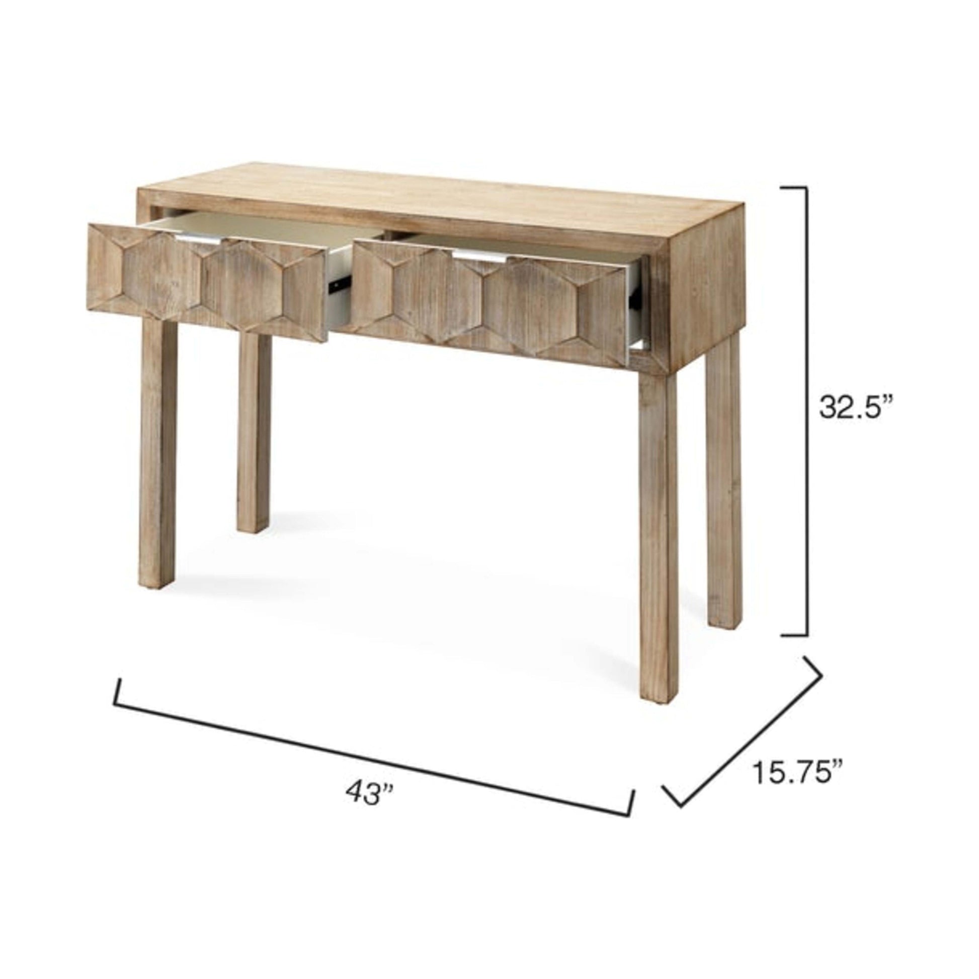 Juniper Two-Drawer Wood Console Table by Ivory & Olive