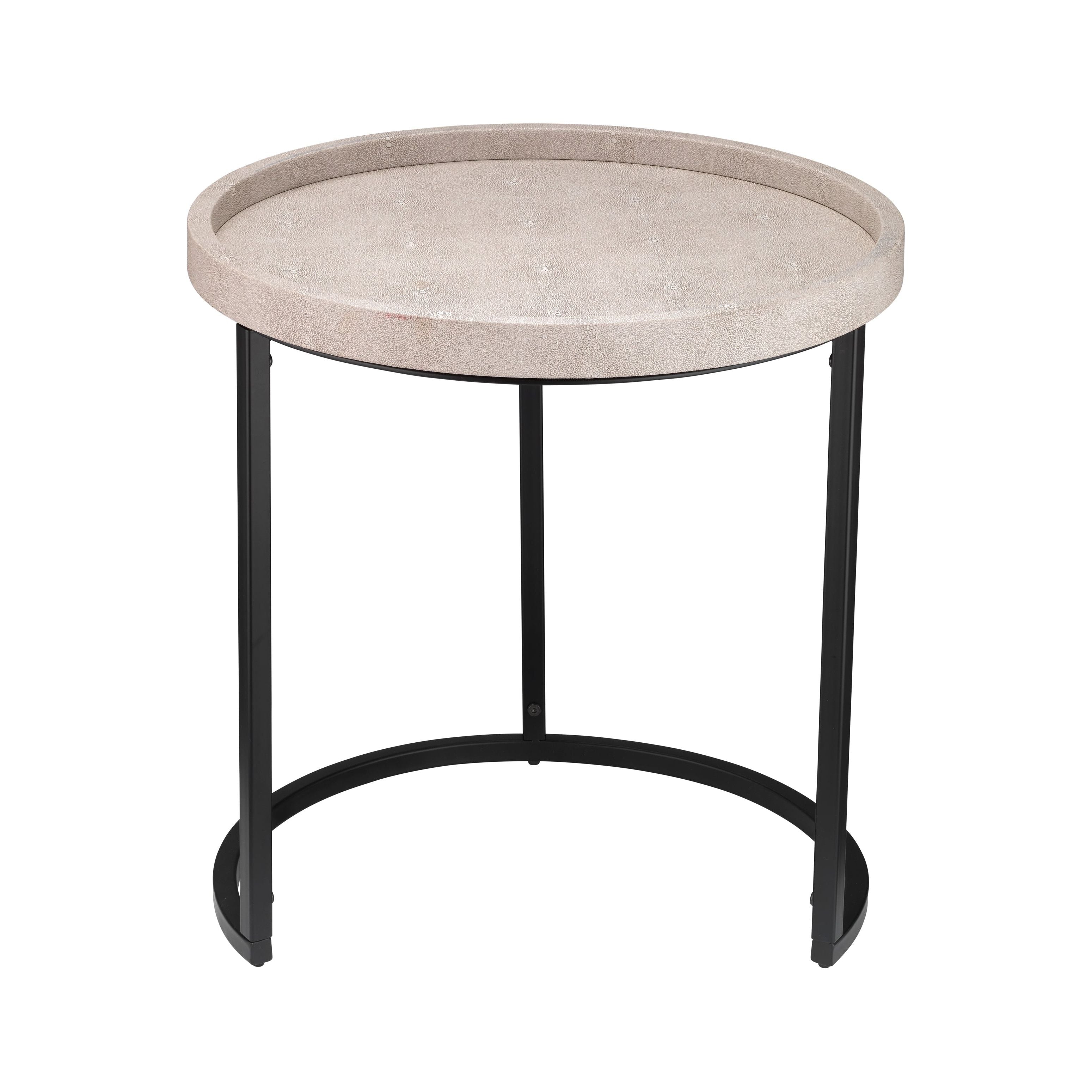 Maddox Faux Shagreen Nesting Tables (Set of 3) Cream by Ivory & Olive