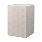 Structure Faux-Shagreen Square Side Table, Cream by Jamie Young