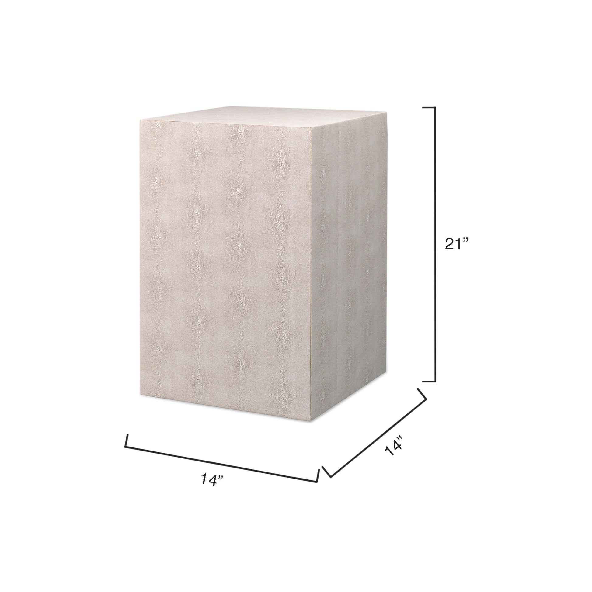 Structure Faux-Shagreen Square Side Table, Cream by Jamie Young
