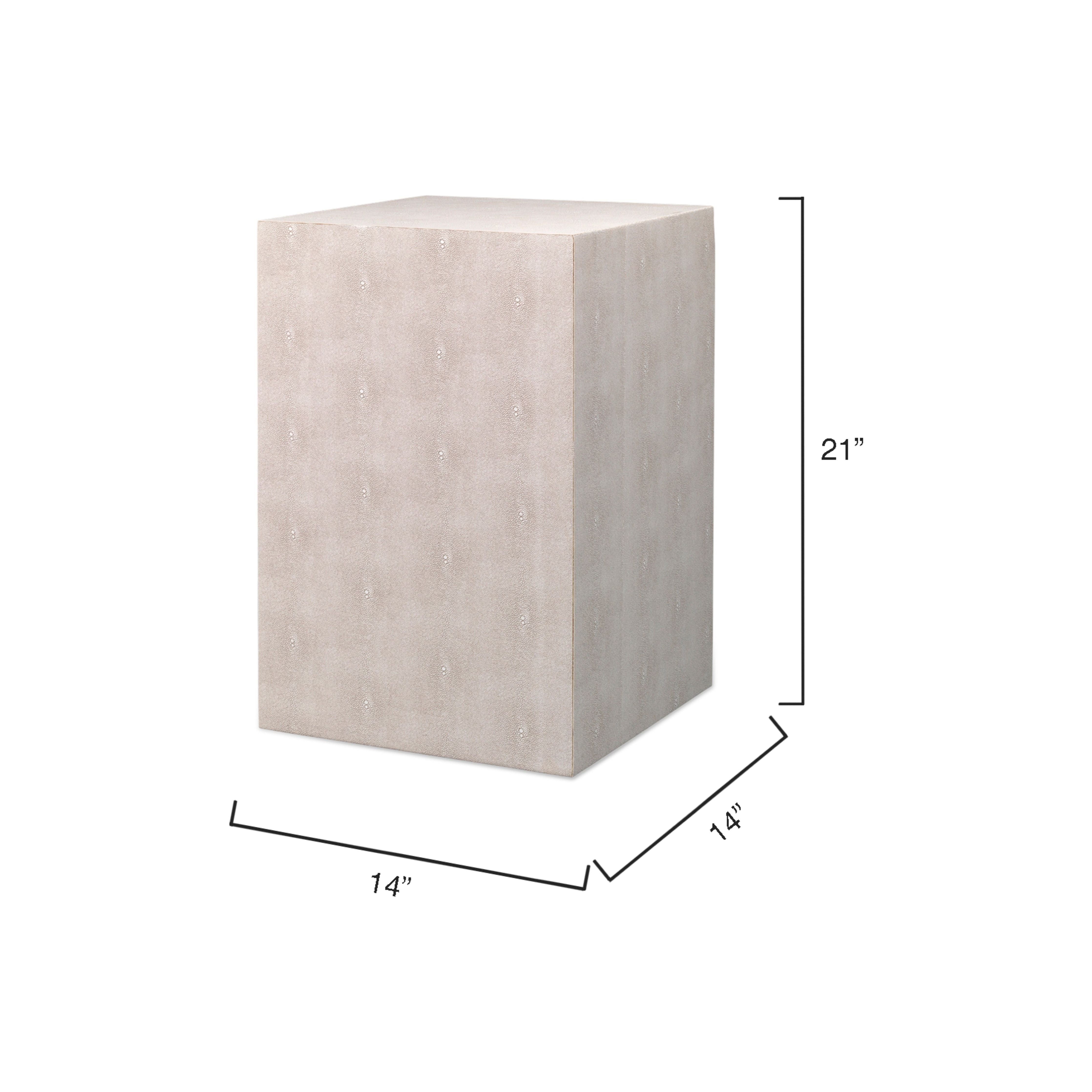 Structure Faux-Shagreen Square Side Table, Cream by Jamie Young