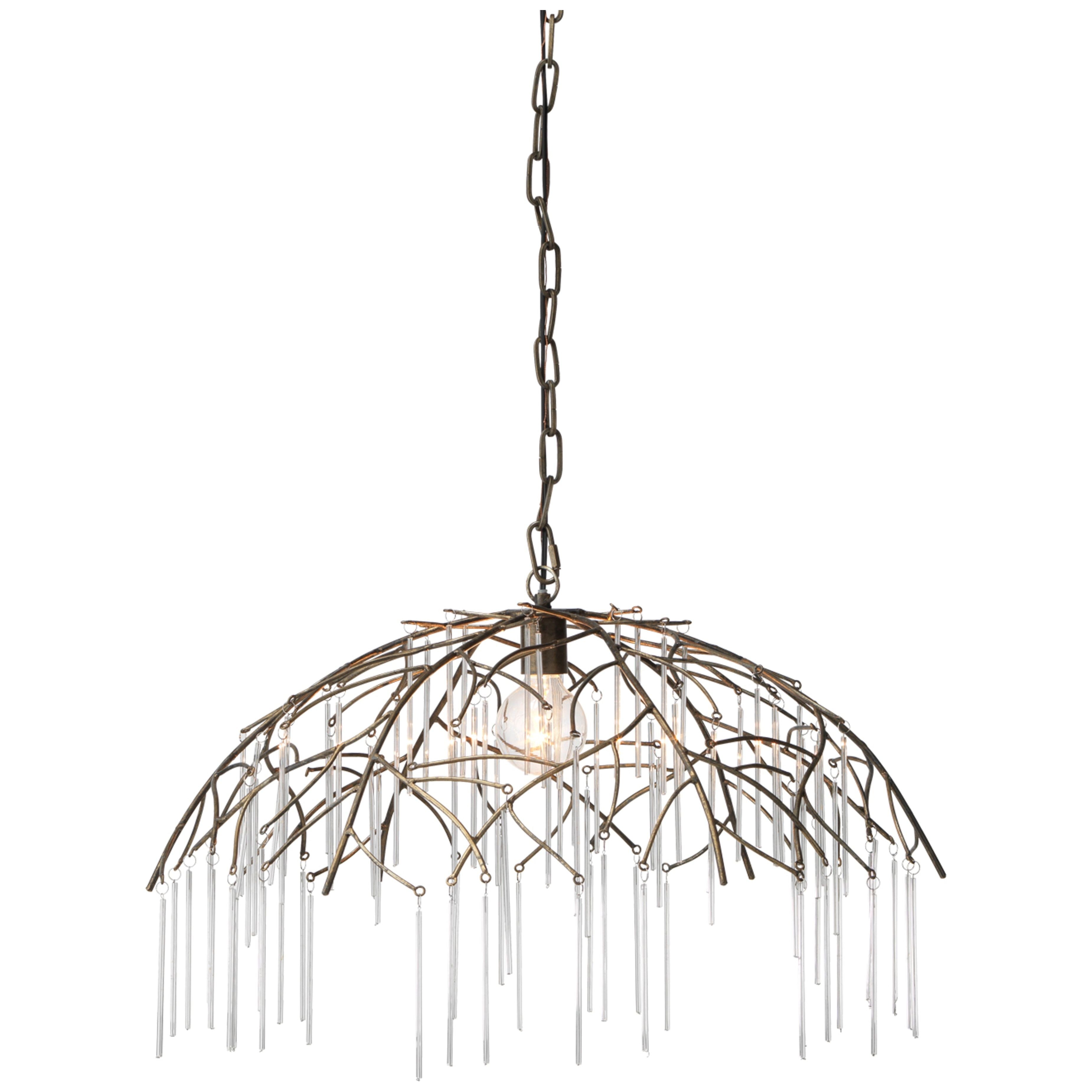 Vine Glass and Iron 1-Light Pendant by Jamie Young