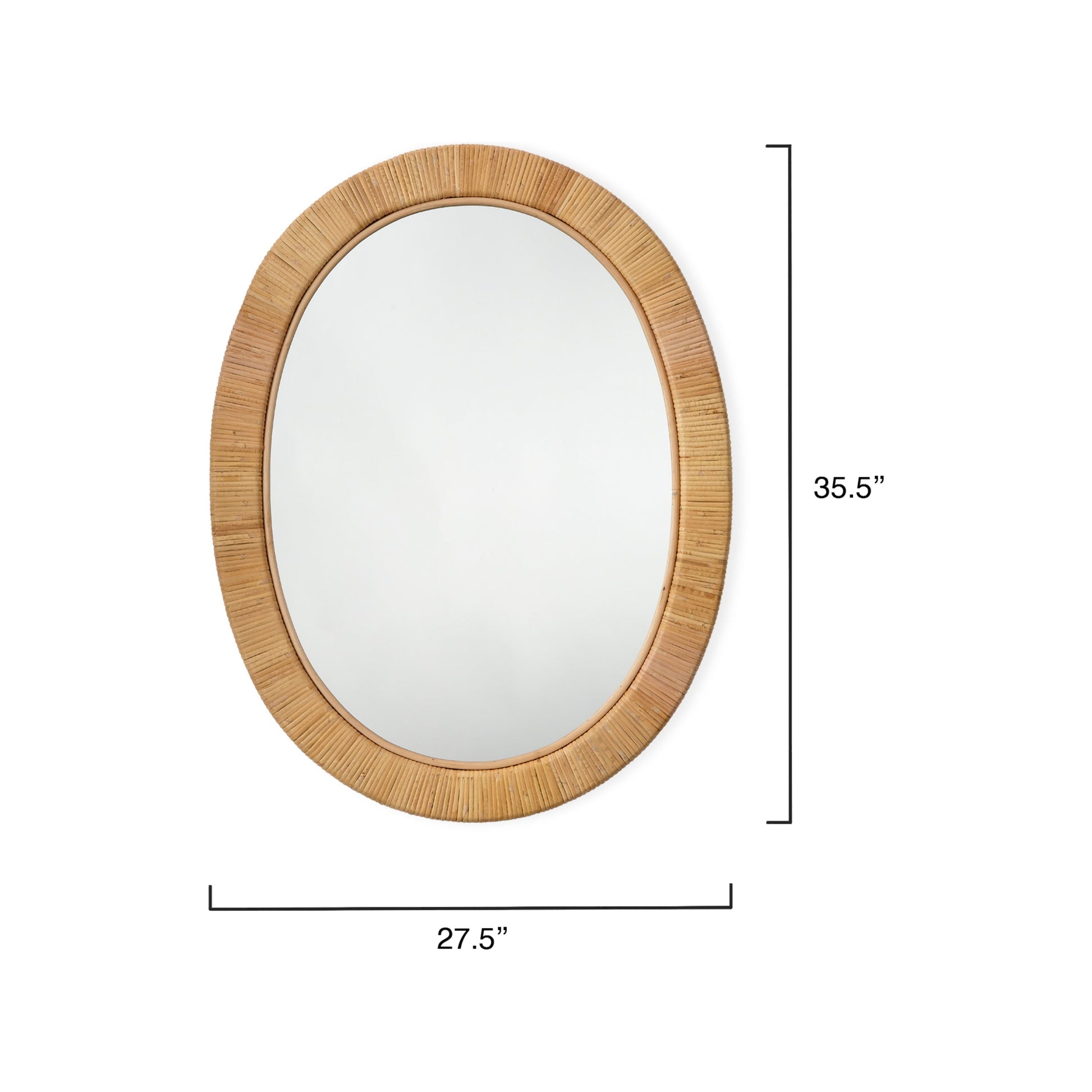 Aloha Rattan Oval Mirror by Jamie Young