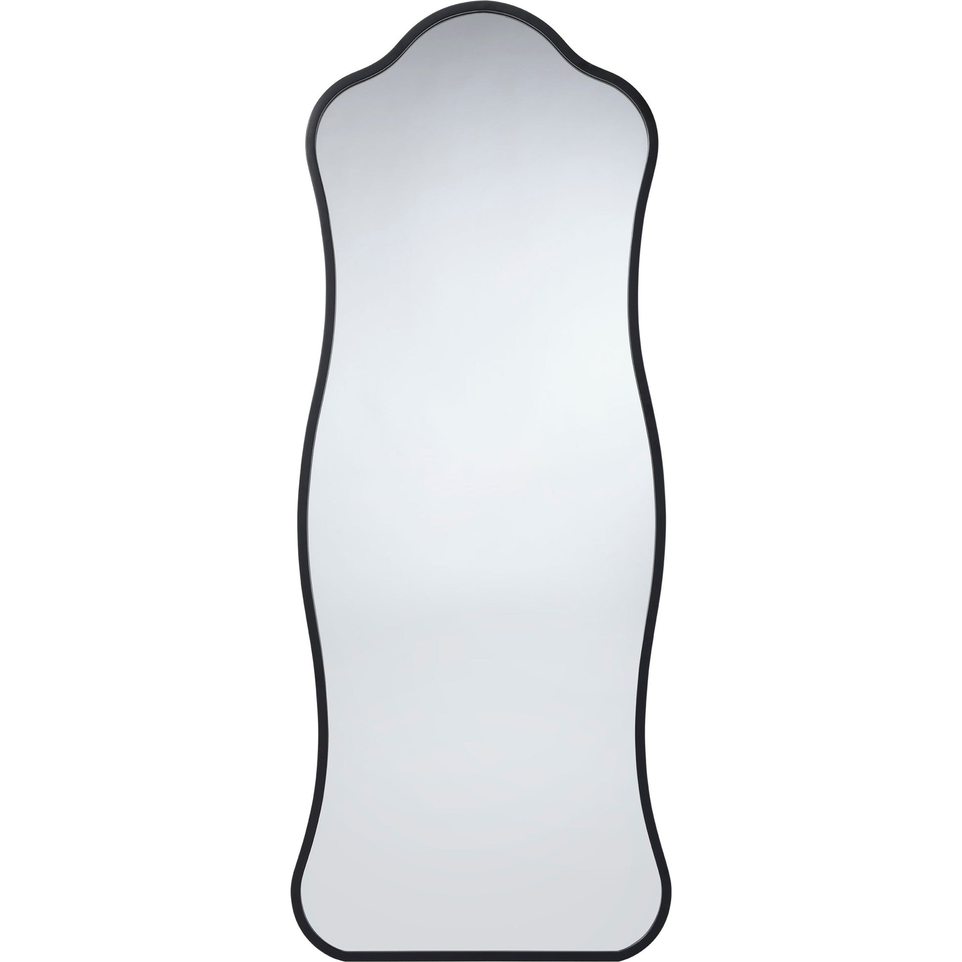 Aurora Wavy Iron Floor Mirror Black by Jamie Young