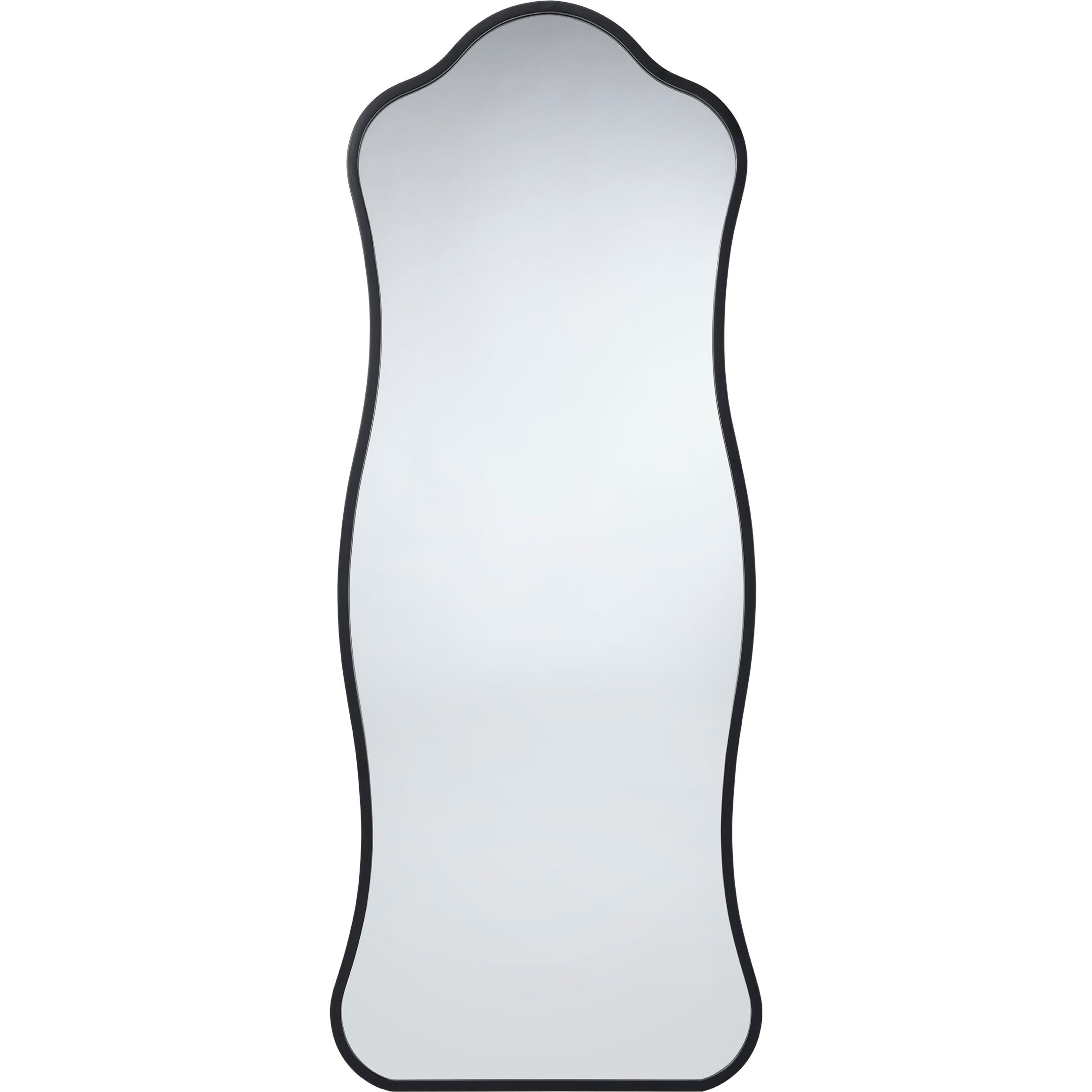 Aurora Wavy Iron Floor Mirror Black by Jamie Young