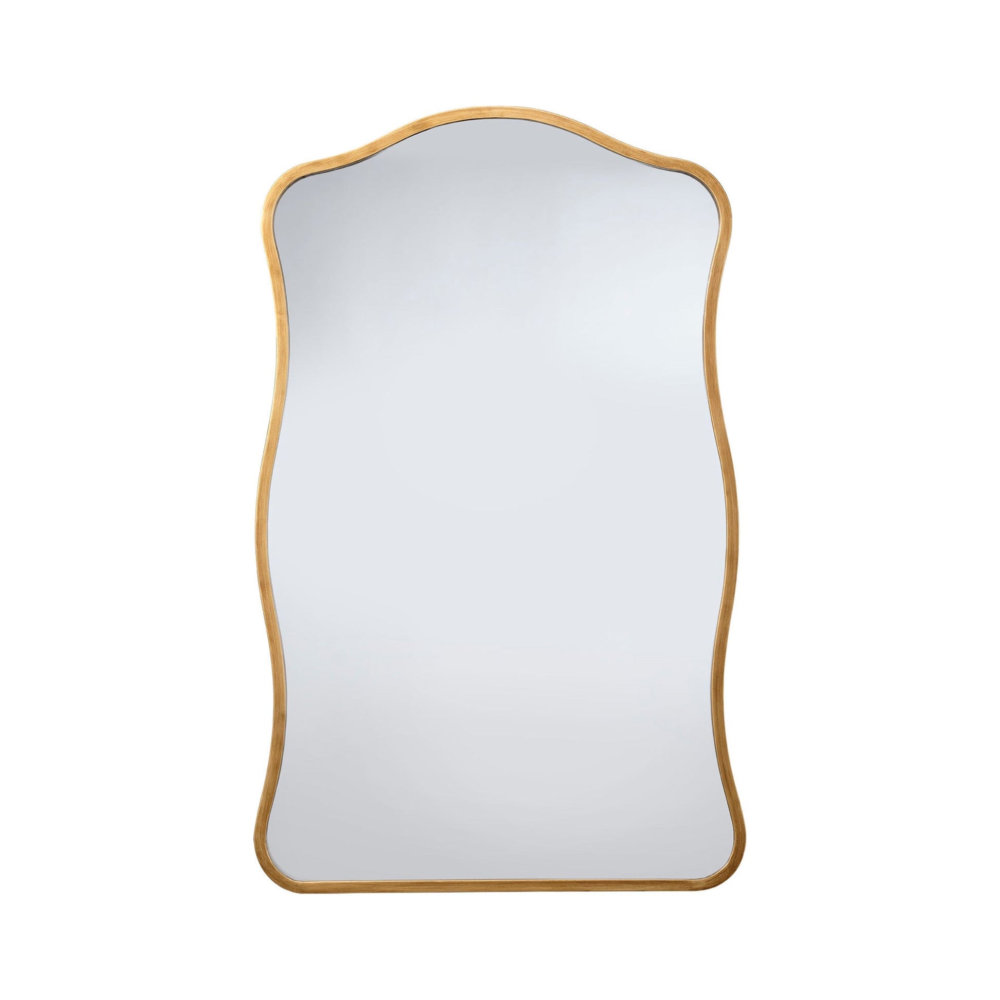 Aurora Wavy Iron Wall Mirror Antique Brass by Jamie Young