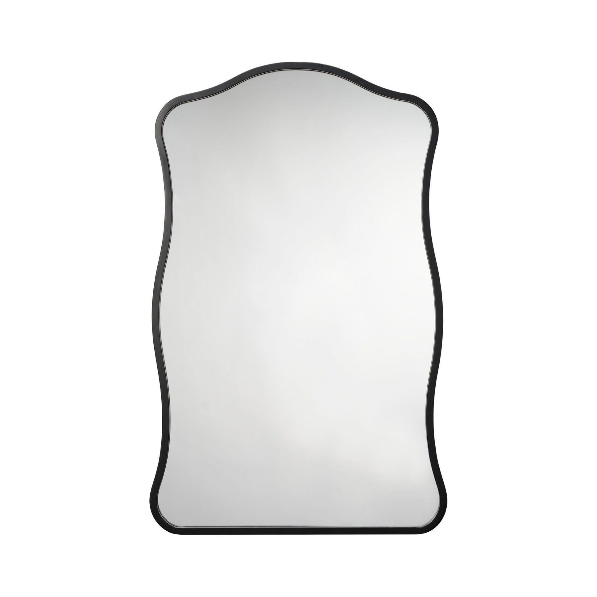 Aurora Wavy Iron Wall Mirror Black by Jamie Young