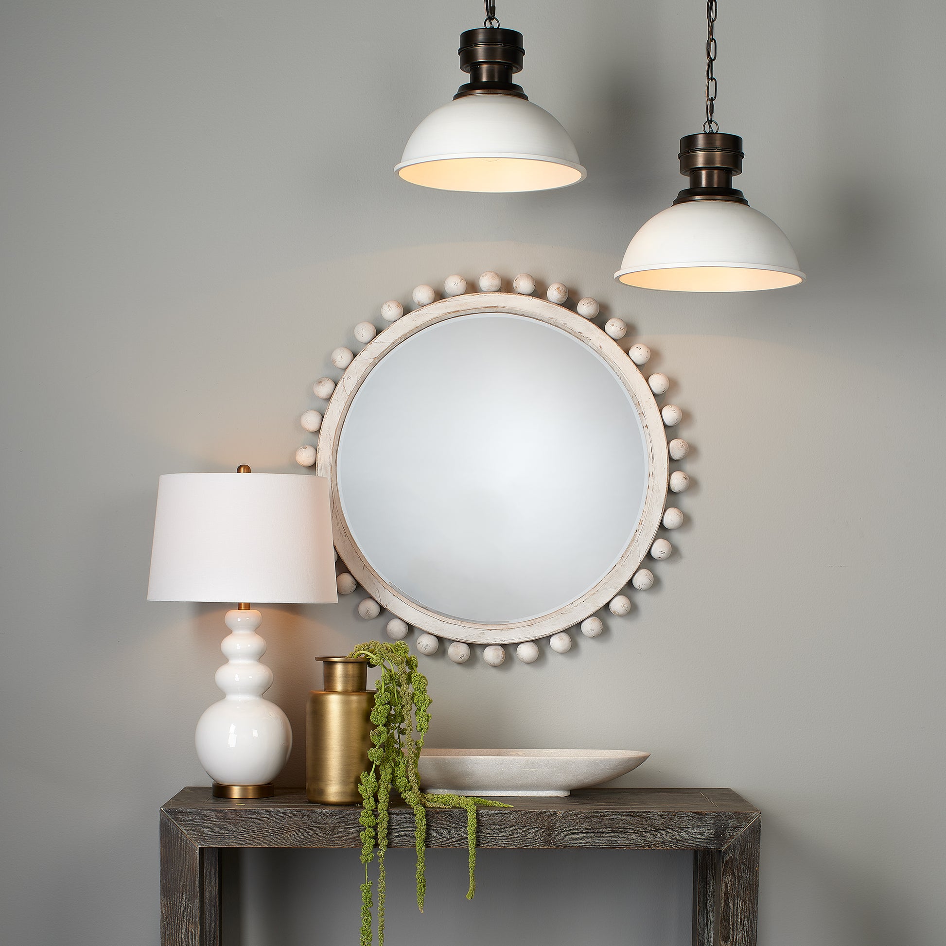 Brighton Round Wood Mirror by Jamie Young