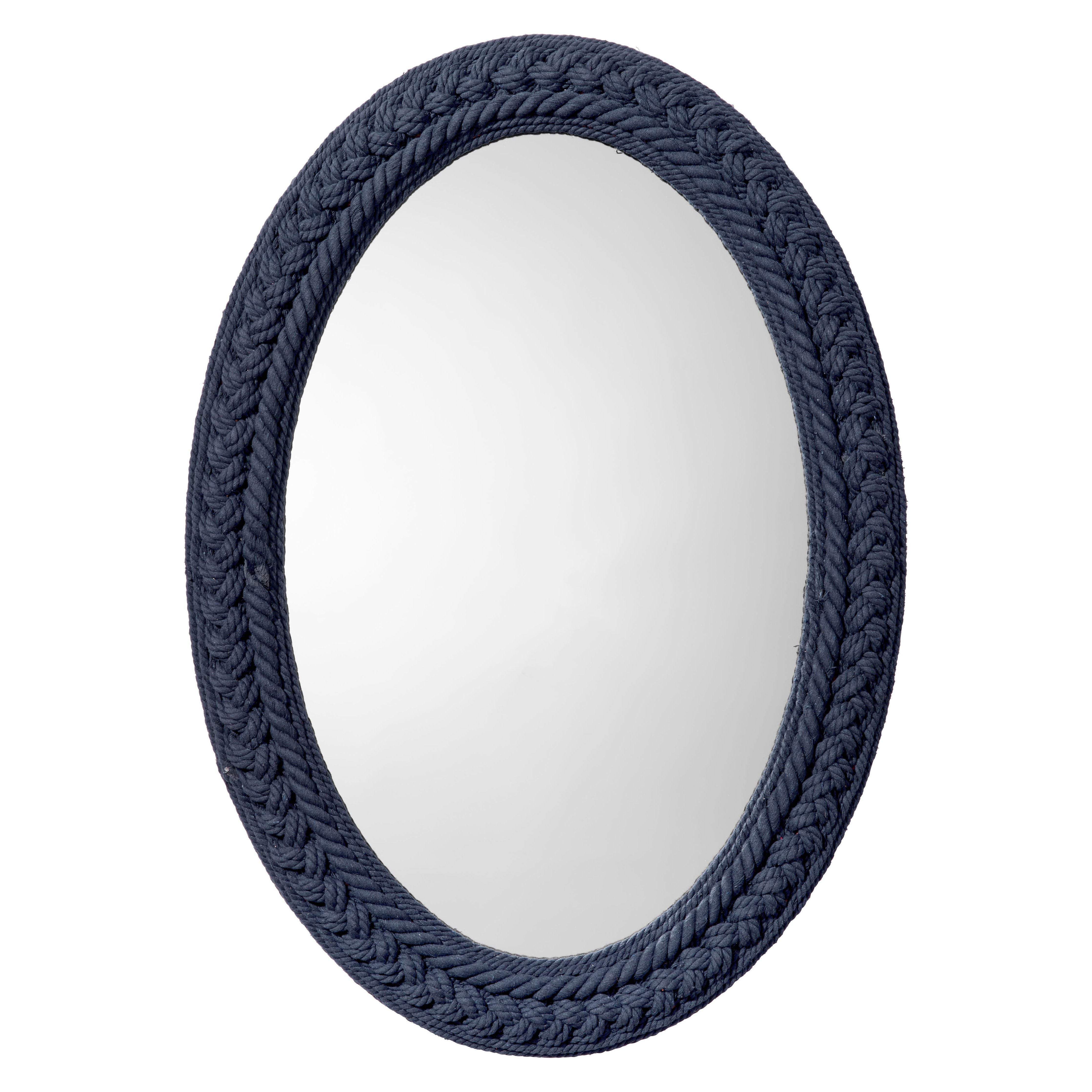 Club Cotton Rope Braided Oval Wall Mirror by Jamie Young