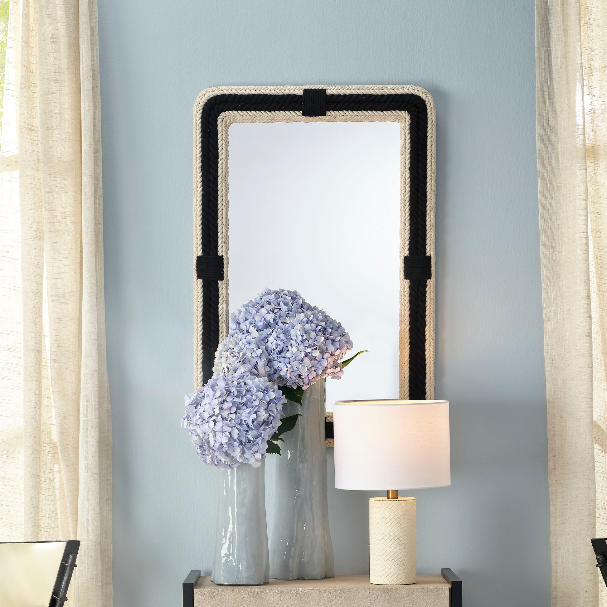 Contrast Jute Rectangle Mirror by Jamie Young